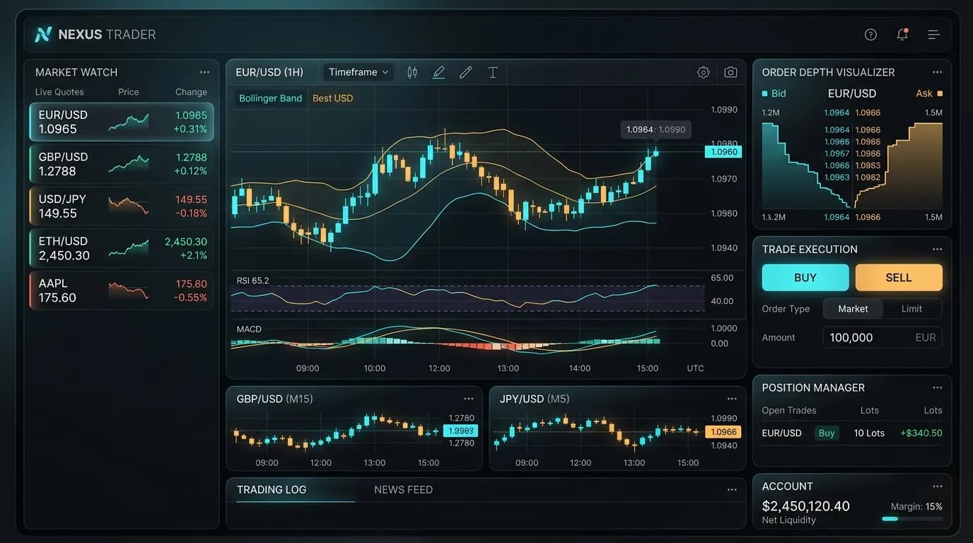 Regulated trading platform and multi-jurisdiction financial widgets